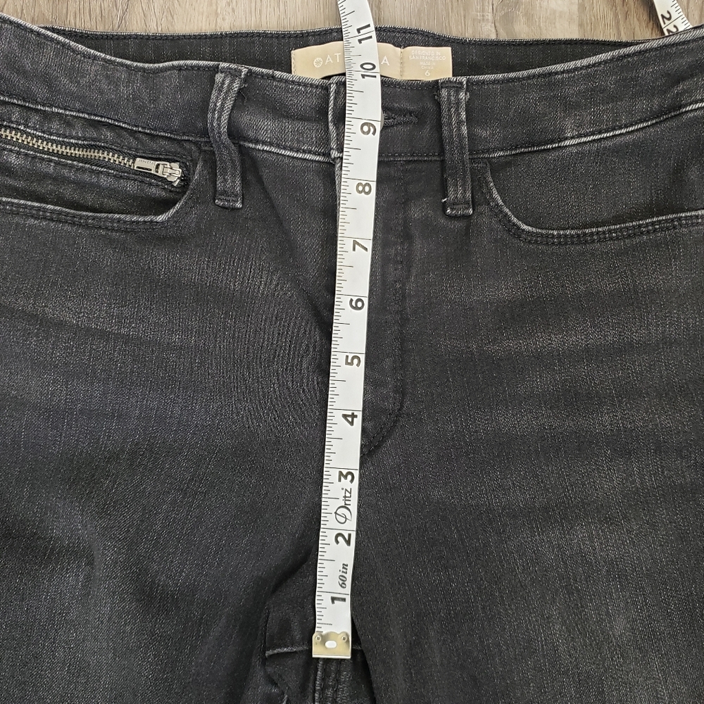 Athleta Sculptex Women's 6 Black Denim Stretch Mid Rise Ankle Jeans Zippers - Picture 8 of 11